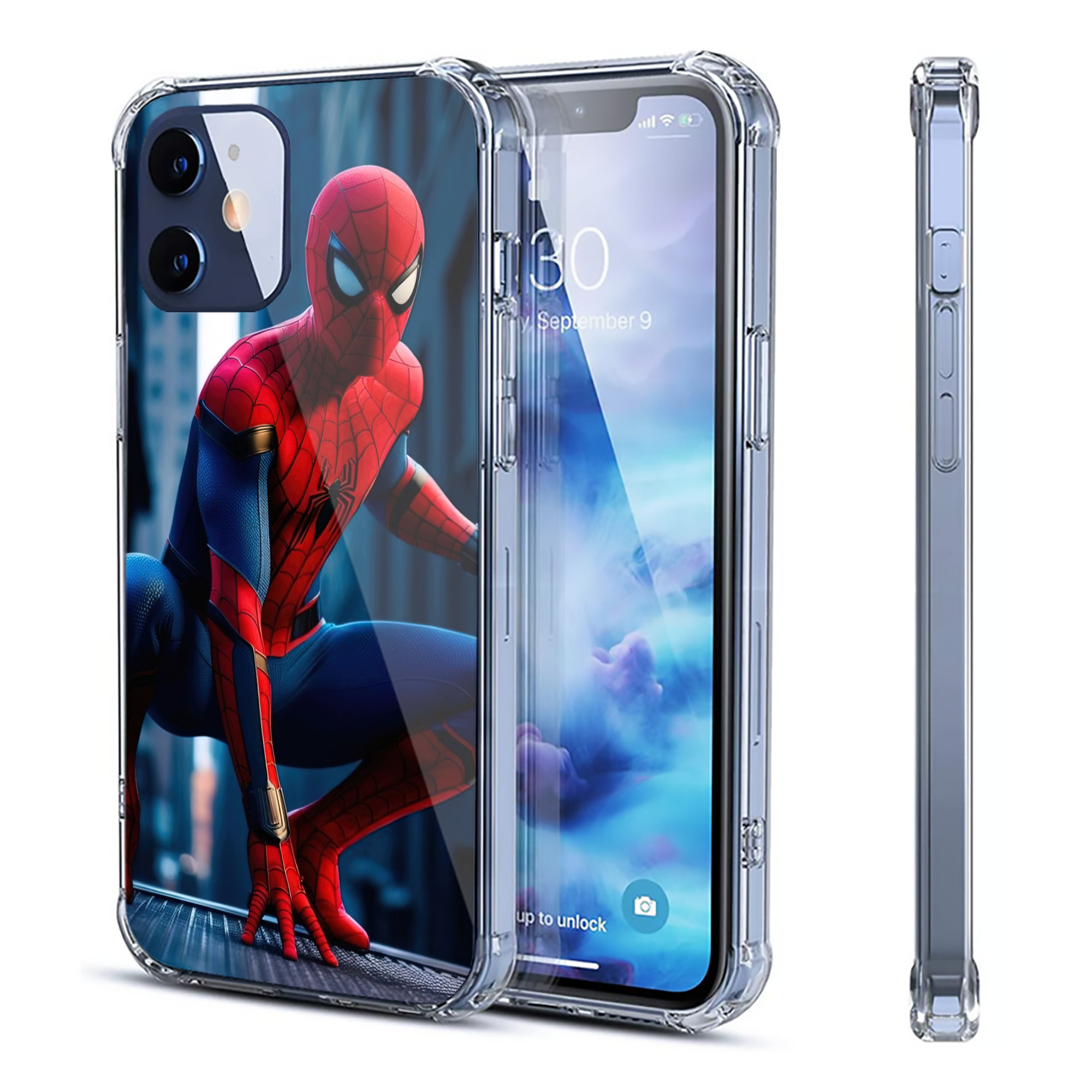（画像用） Spider Man スパイダーマン 【iPhone 12シリーズ対応】透明スマホケース（クリアソフトケース）